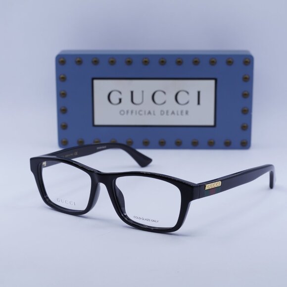 Gucci GG0771OA 001 Rectangle Eyeglasses – Black 54mm - Picture 1 of 9